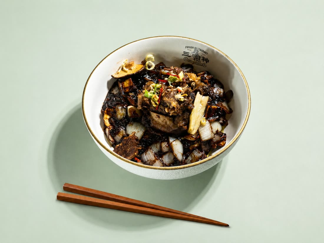 갈비찜 짜장면 (Braised Short Rib Jajangmyeon) — 삼신 가로수길점 시그니처 — 가로수길 chinese restaurant (韓国料理 · 美食)